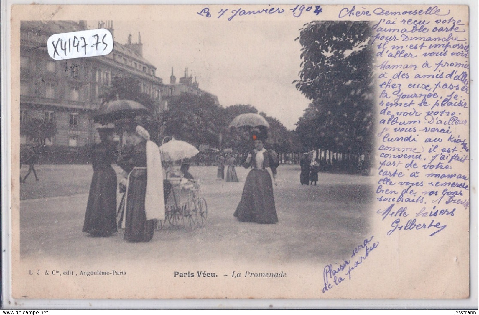 PARIS VECU- LA PROMENADE- CARTE PIONNIERE - Loten, Series, Verzamelingen