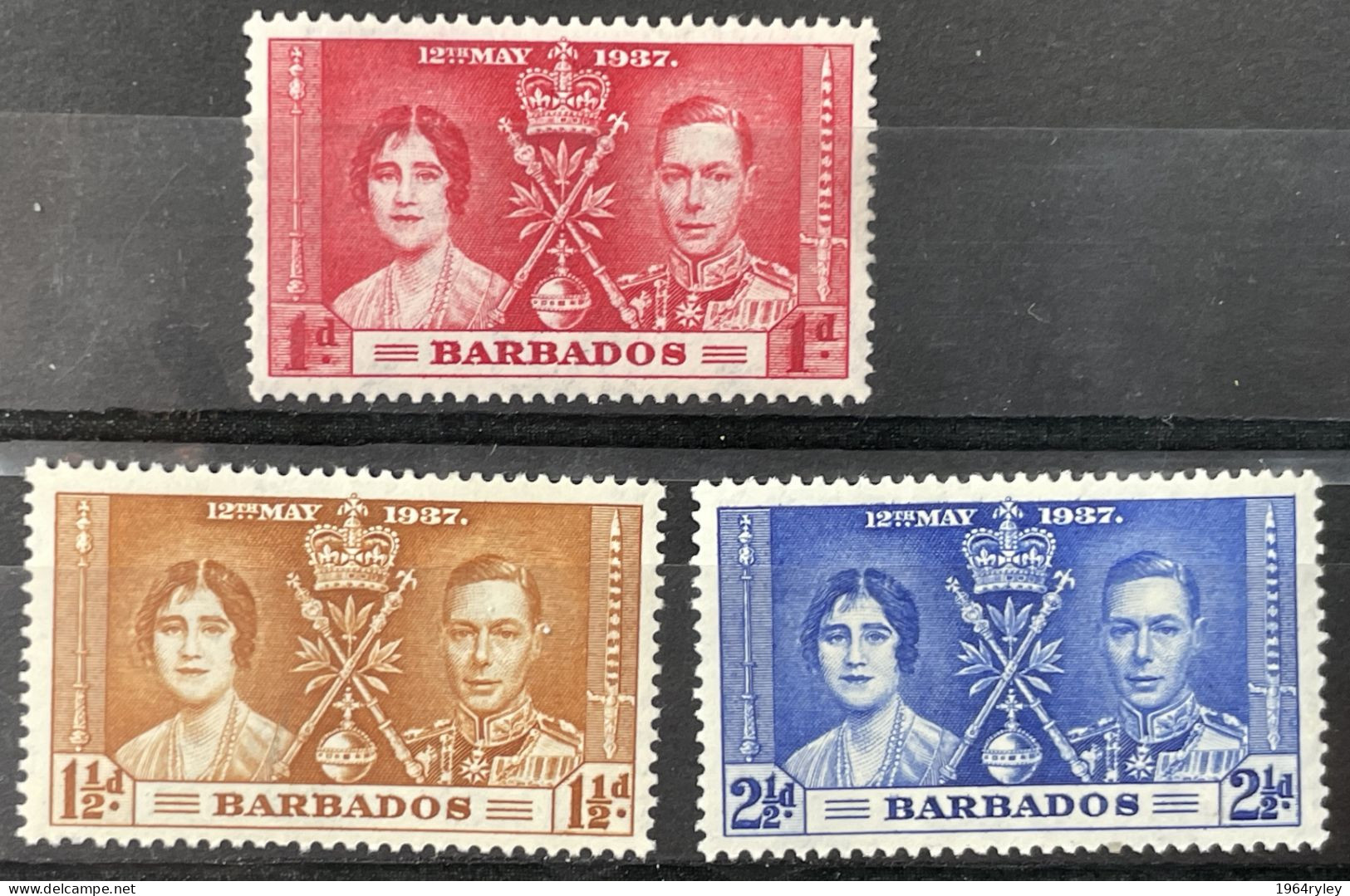 BARBADOS - MNH**  - 1937 CORONATION ISSUE - # 245/247 - Barbados (...-1966)