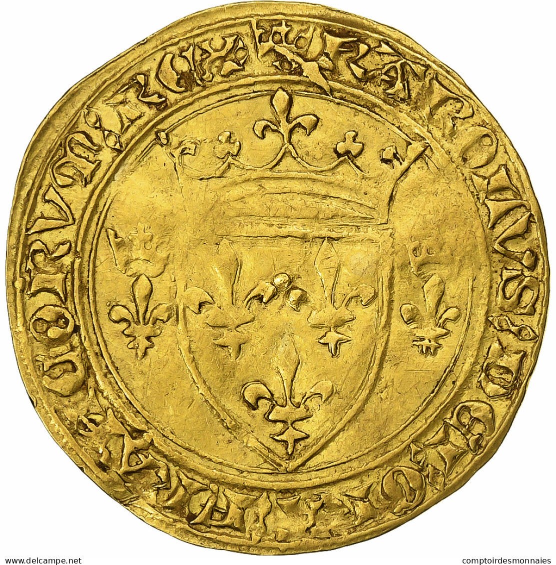 France, Charles VII, Ecu D'or, 1436-1461, Tournai, 3rd Type, Or, TTB+ - 1422-1461 Karl VII. Der Siegreiche