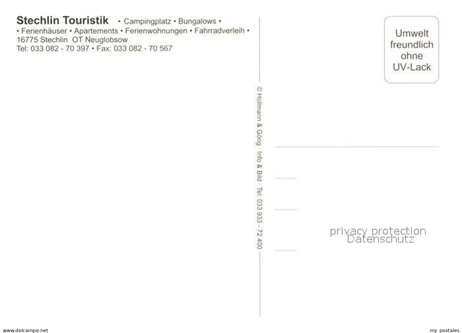 73000847 Neuglobsow Stechlin Touristik Campingplatz Bungalows Fahrradverleih Neu - Neuglobsow