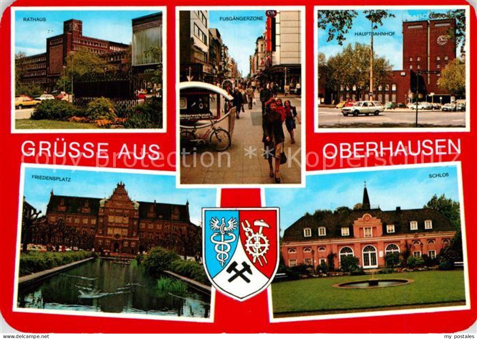 72993677 Oberhausen RathausFriedensplatz Fussgaengerzone Hauptbahnhof Schloss Ob - Oberhausen