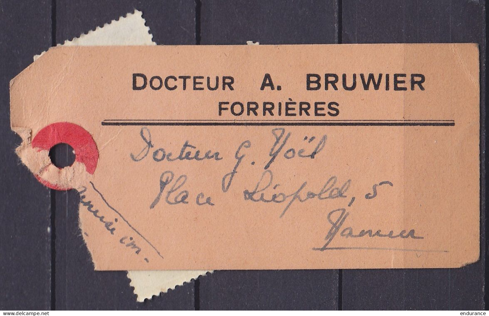 Etiquette De Sac EXPRESS Affr. N°852+832+911 Càd [FORRIERES /31 XII 1952] De Docteur Bruwier Pour Médecin à NAMUR - 1936-1957 Open Collar