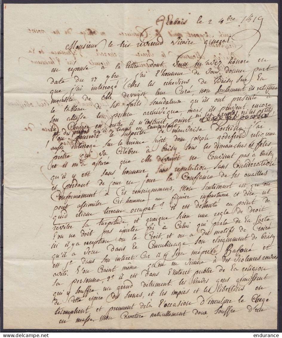 L. Datée 2 Octobre 1819 De GLABAIS Pour MALINES - Griffe "P. … P / GENAPPE" (département Gratté / Non-repris Chez Herlan - 1815-1830 (Holländische Periode)