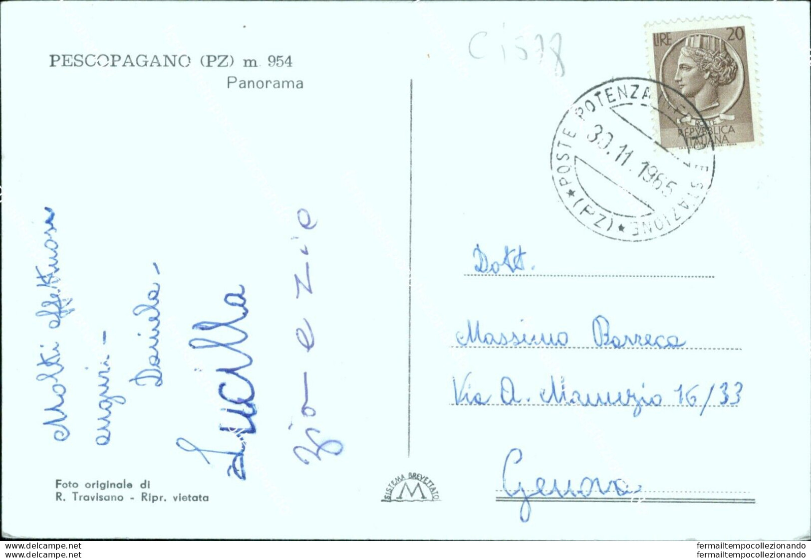 Ci578 Cartolina Pescopagano Panorama Provincia Di Potenza Basilicata - Potenza