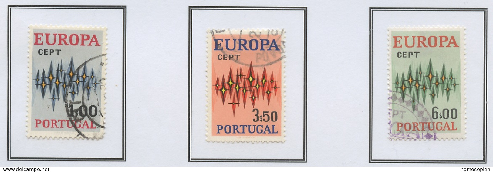 Portugal 1972 Y&T N°1150 à 1152 - Michel N°1166 à 1168 (o) - EUROPA - Usado