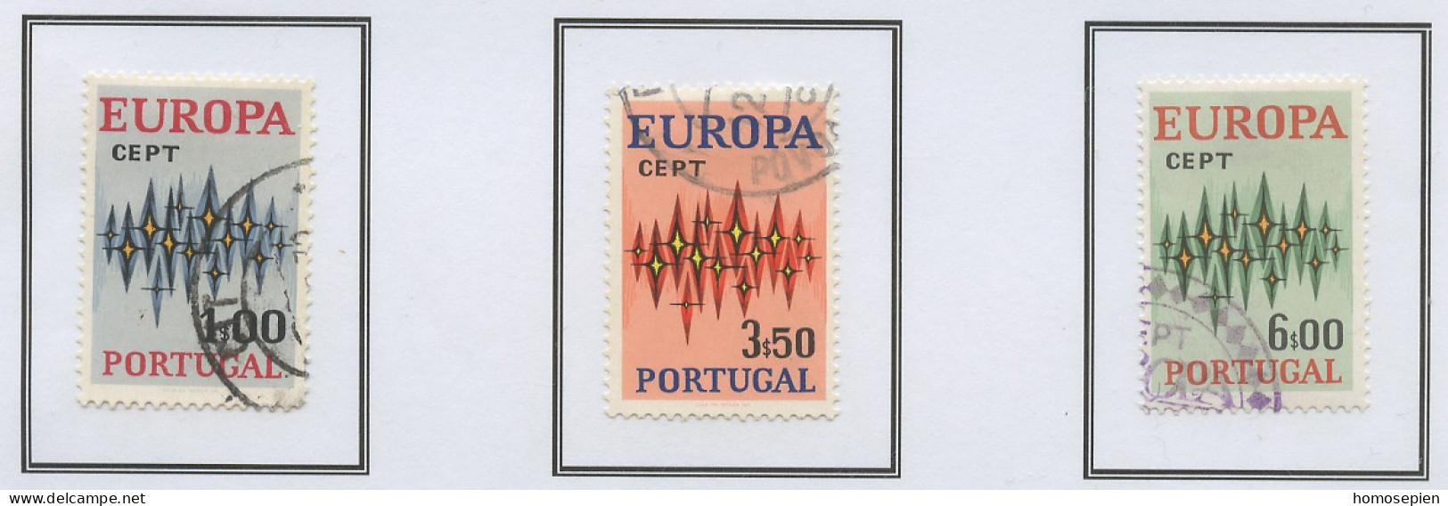 Portugal 1972 Y&T N°1150 à 1152 - Michel N°1166 à 1168 (o) - EUROPA - Oblitérés