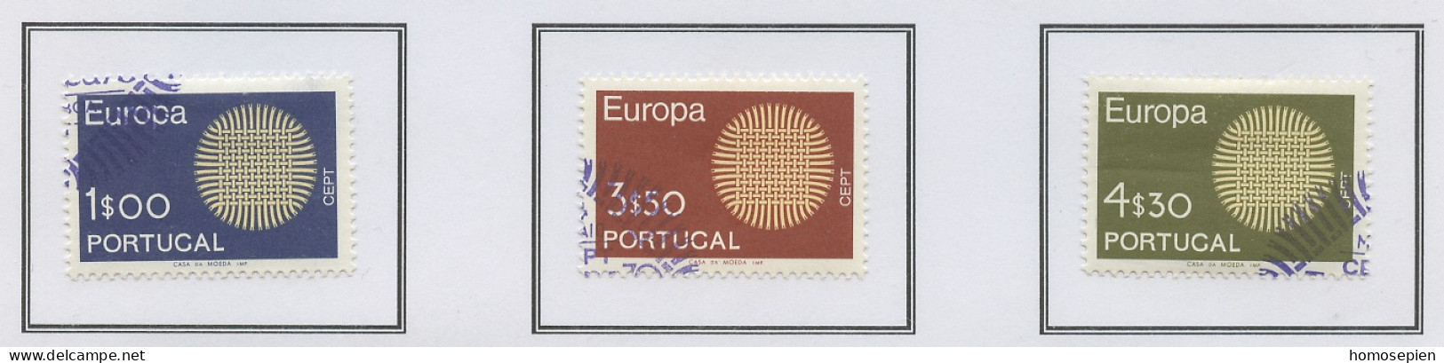 Portugal 1970 Y&T N°1073 à 1075 - Michel N°1092 à 1094 (o) - EUROPA - Oblitérés