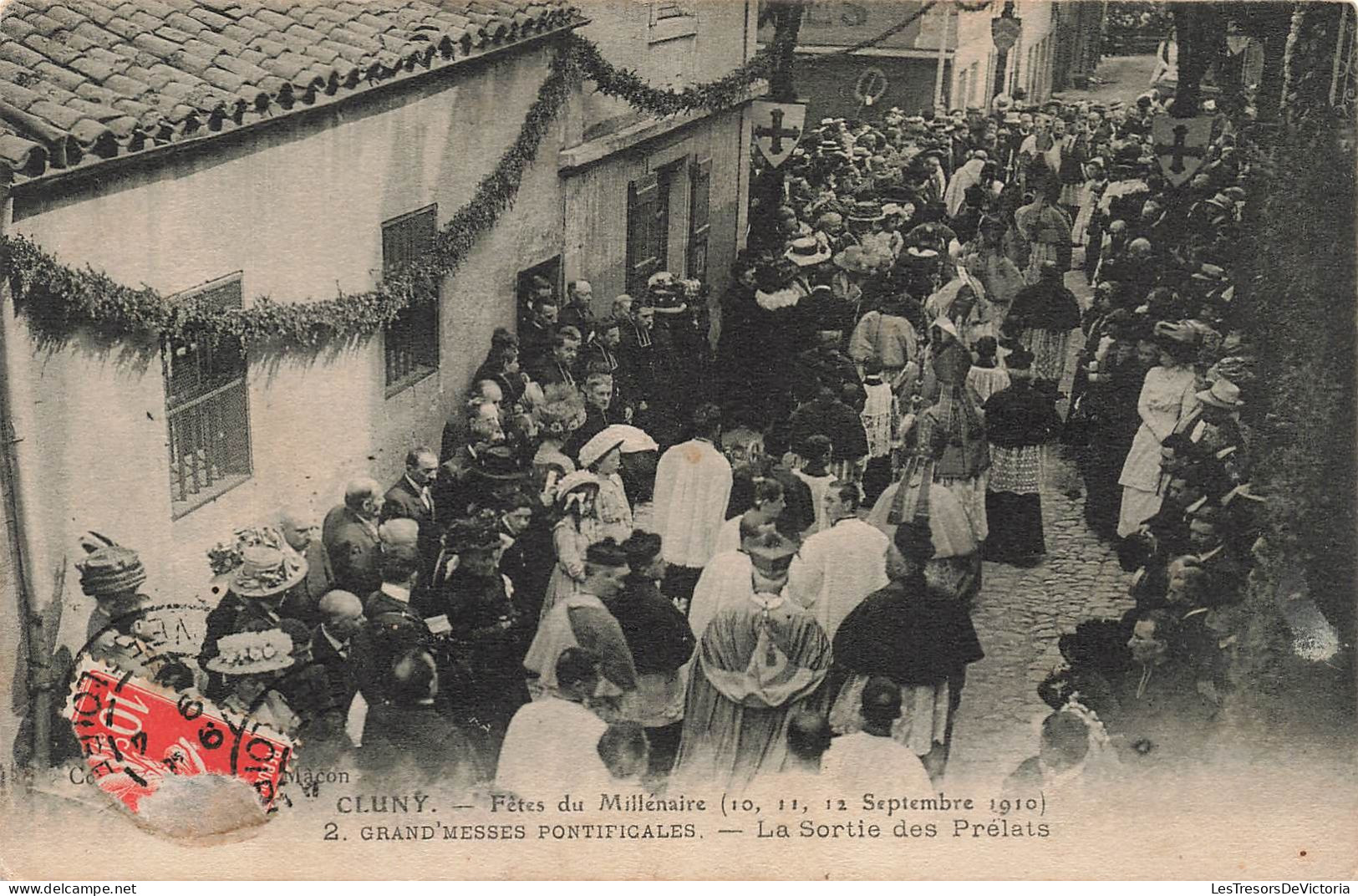 FRANCE - Cluny - Fêtes Du Millénaire (10, 11, 12 Septembre 1910) - Grand Messes Pontificales - Carte Postale Ancienne - Cluny
