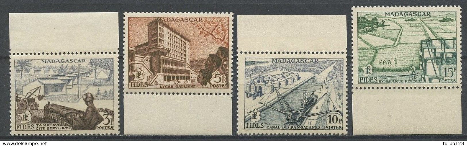 MADAGASCAR 1956 N° 327/330 ** Neuf MNH Superbe C 6 € Fonds D'investissement Développement Economique Bateau FIDES - Unused Stamps