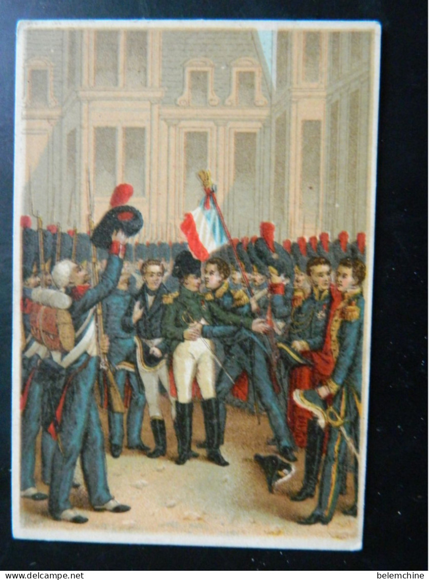 CHROMO  LES ADIEUX DE FONTAINEBLEAU       (   20 AVRIL 1814 )     ( 12,2   X  8,5 Cms) - Artis Historia