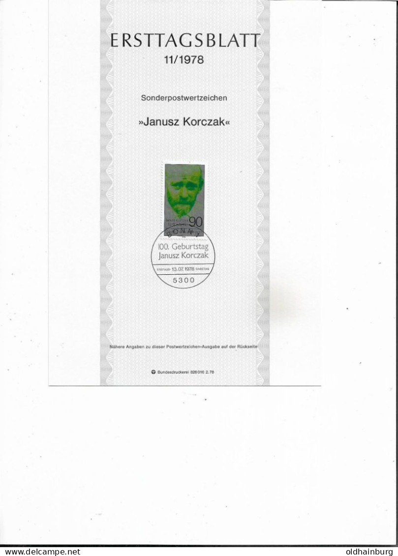 2004b: BRD- ETB 1978, Janusz Korczak, Judaica. Militär- Und Kinderarzt +1942 Treblinka - Jewish