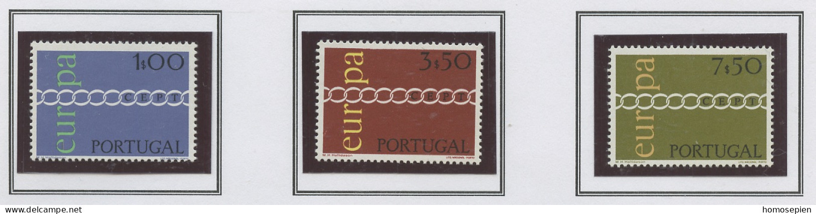 Europa CEPT 1971 Portugal Y&T N°1107 à 1109 - Michel N°1127 à 1129 *** - 1971