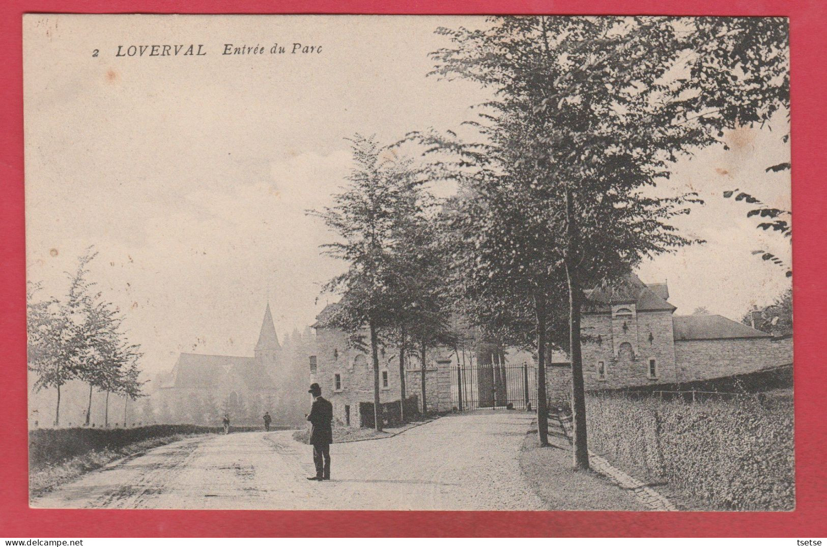 Loverval - Entrée Du Parc ... Personnage - 1909 ( Voir Verso ) - Gerpinnes