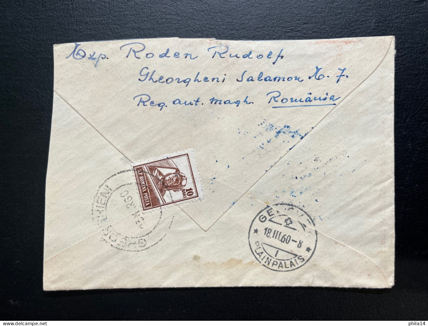 ENVELOPPE ROUMANIE GHEORGHIENI POUR GENEVE 1960 - Lettres & Documents