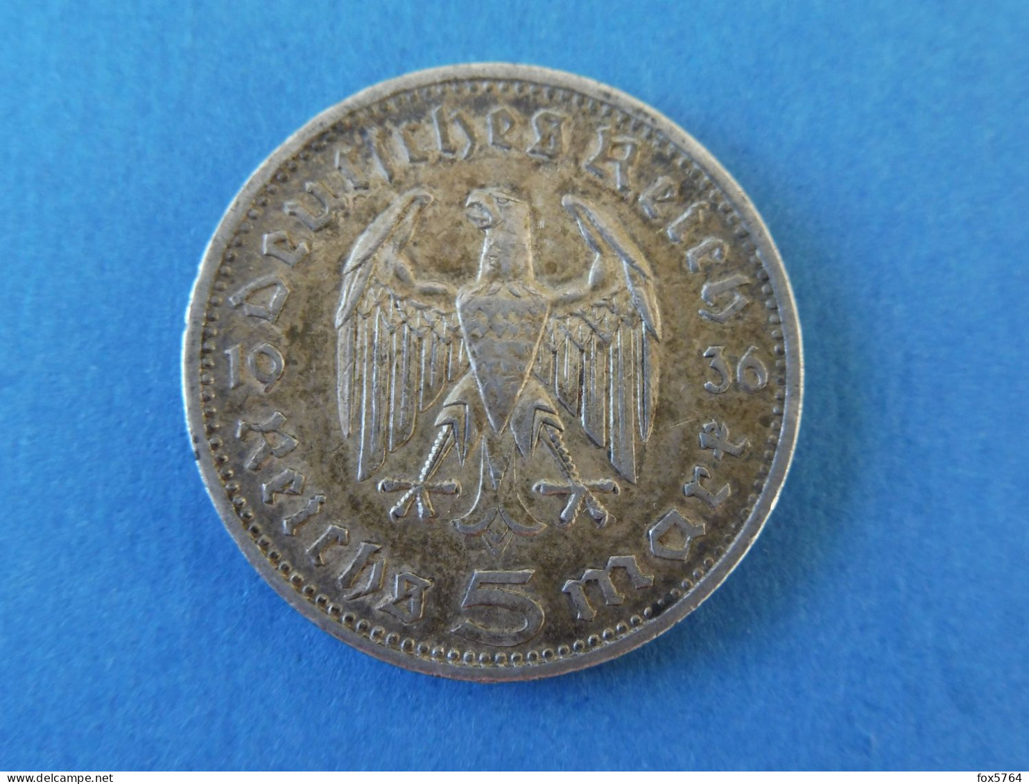 MONNAIE ARGENT / 5 MARK EMPIRE ALLEMAGNE / HINDENBURG 1934 - 5 Reichsmark