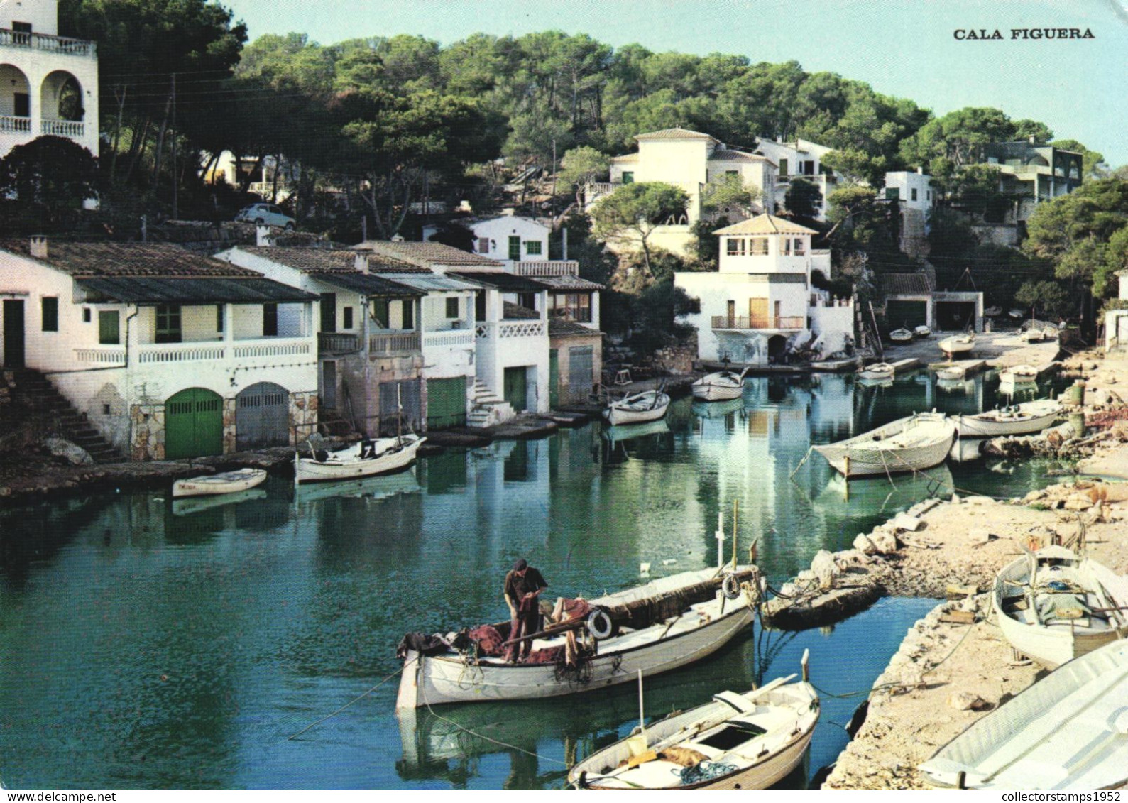 CALA FIGUERA, ISLAS BALEARES, ARCHITECTURE, BOATS, SPAIN, POSTCARD - Otros & Sin Clasificación