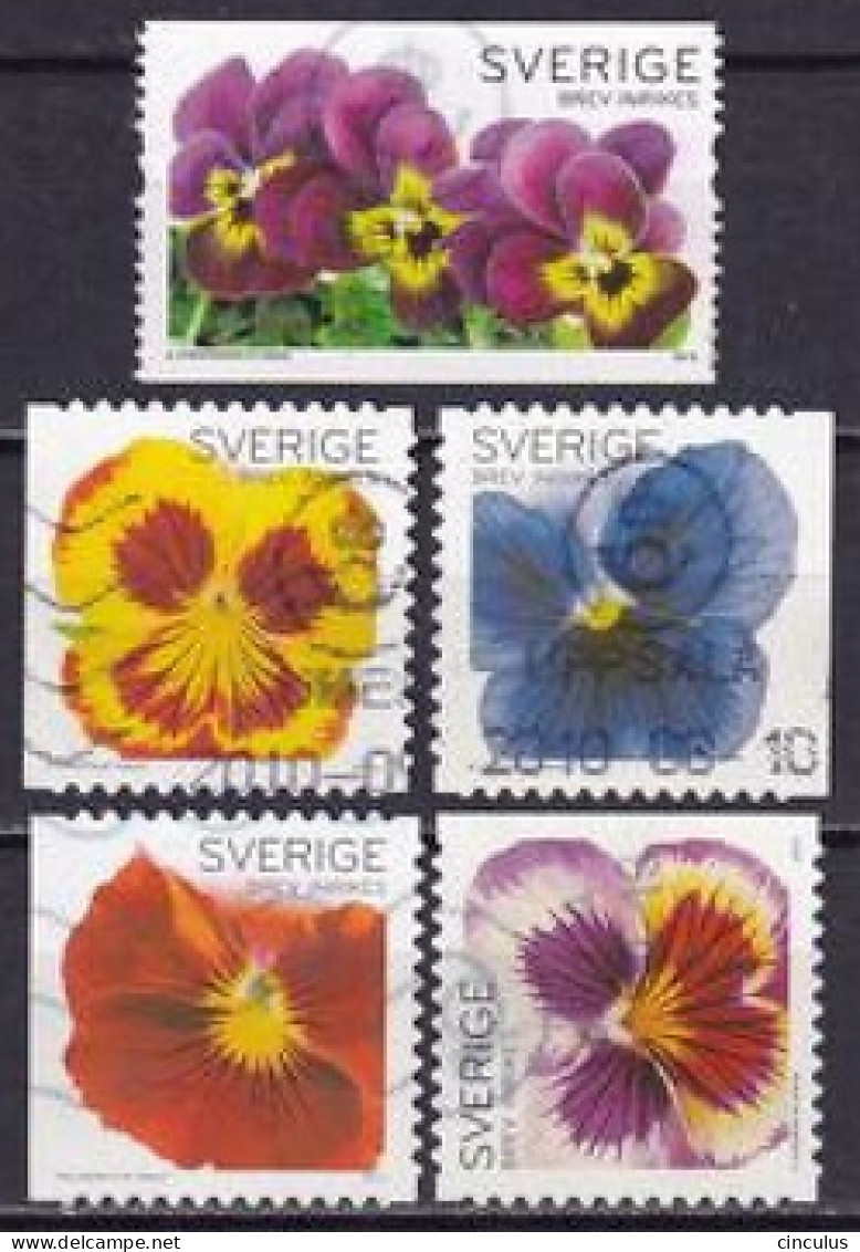 2010. Sweden. Pansies. Used. Mi. Nr. 2758-62 - Gebraucht