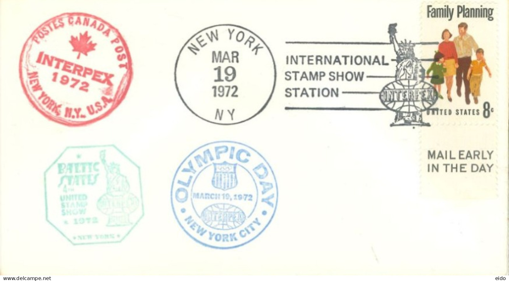 U.S.A.. -1968 -  OFFICIAL STAMP COVER OF FAMILY PLANNING AT INTERNATIONAL STAMP SHOW STATION, NEW YORK - Storia Postale