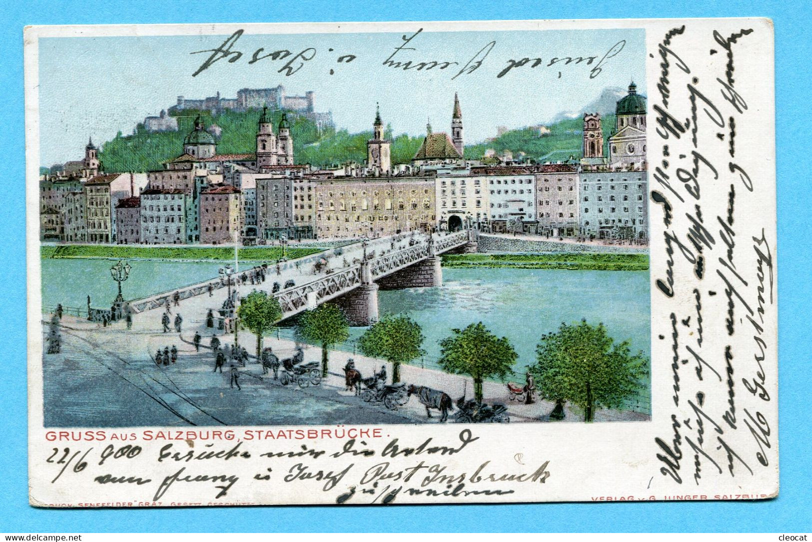 Gruss Aus Salzburg 1900 - Staatsbrücke - Salzburg Stadt