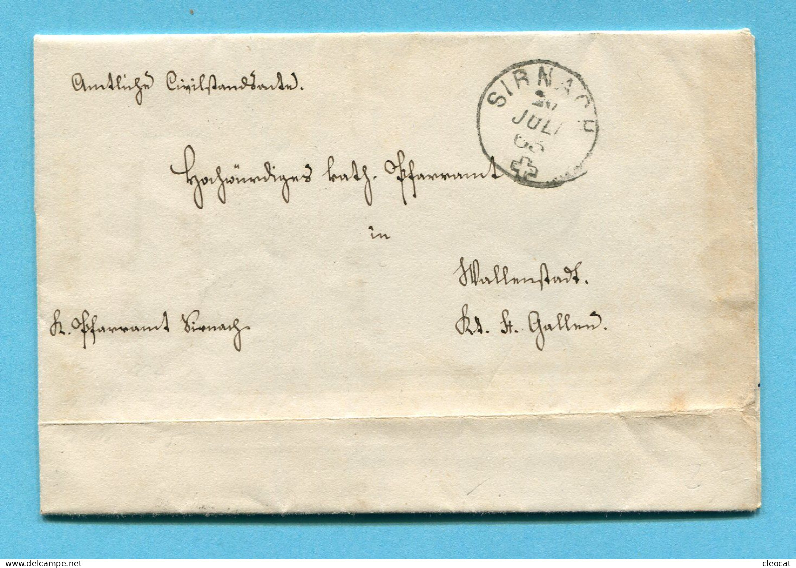 Faltbrief Von Sirnach Nach Wallenstadt 1865 - ...-1845 Prephilately