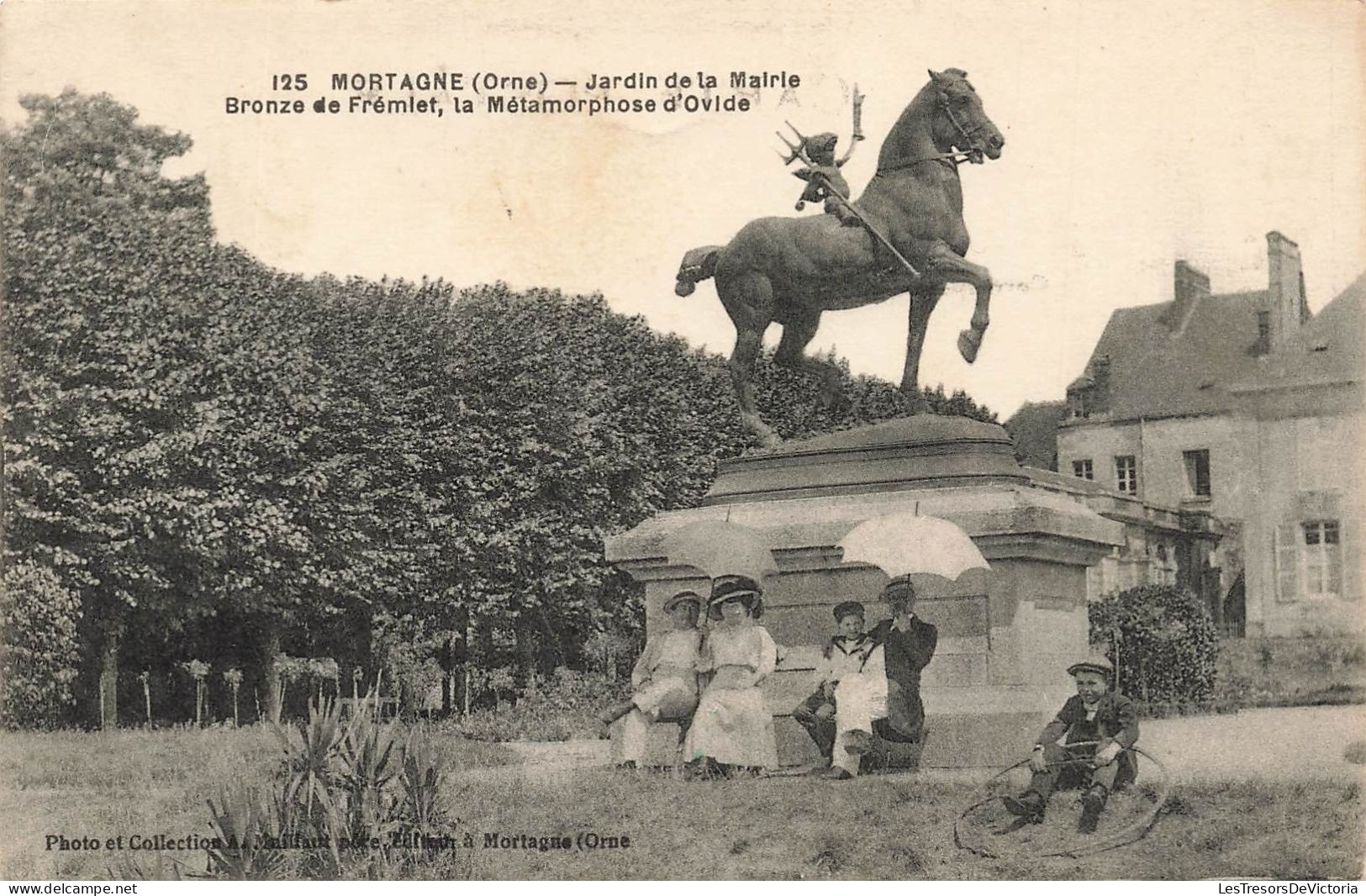 FRANCE - Mortagne (Orne) -  Jardin De La Mairie Bronze De Frémiet - La Métarmorphose D'Ovide - Carte Postale Ancienne - Mortagne Au Perche