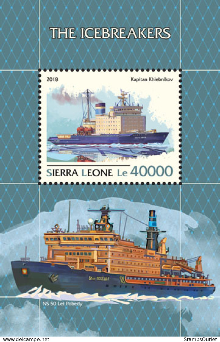  SIERRA LEONE 2018 MNH  Icebreakers  Michel Code:  10240 / Bl.1559. Scott Code: 4981. Yvert&Tellier Code: 1533 - Sierra Leone (1961-...)