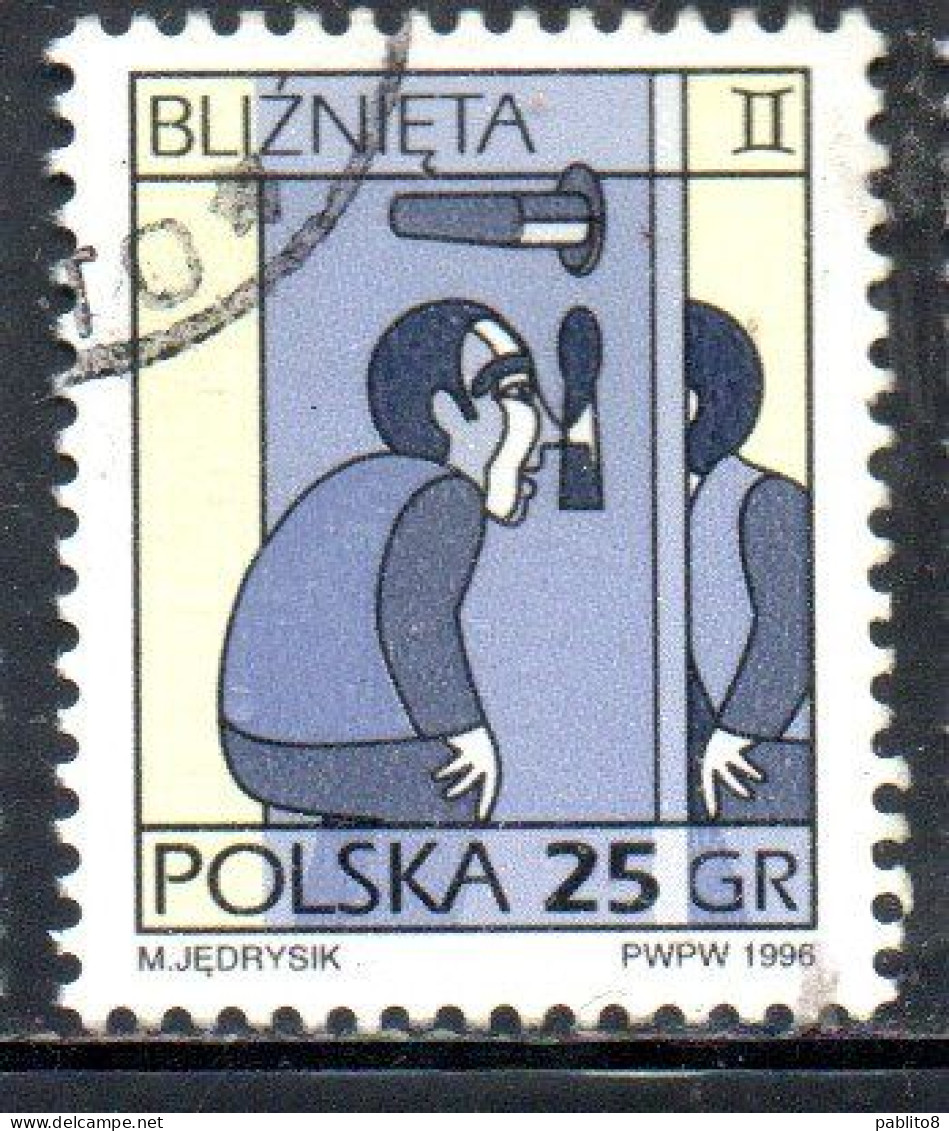 POLONIA POLAND POLSKA 1996 SIGNS OF THE ZODIAC GEMINI 25g USED USATO OBLITERE' - Oblitérés