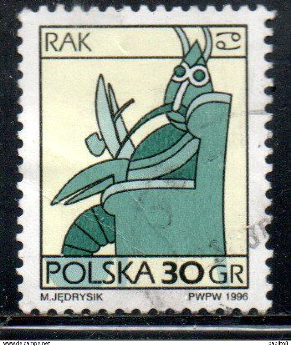 POLONIA POLAND POLSKA 1996 SIGNS OF THE ZODIAC CANCER 30g USED USATO OBLITERE' - Gebruikt