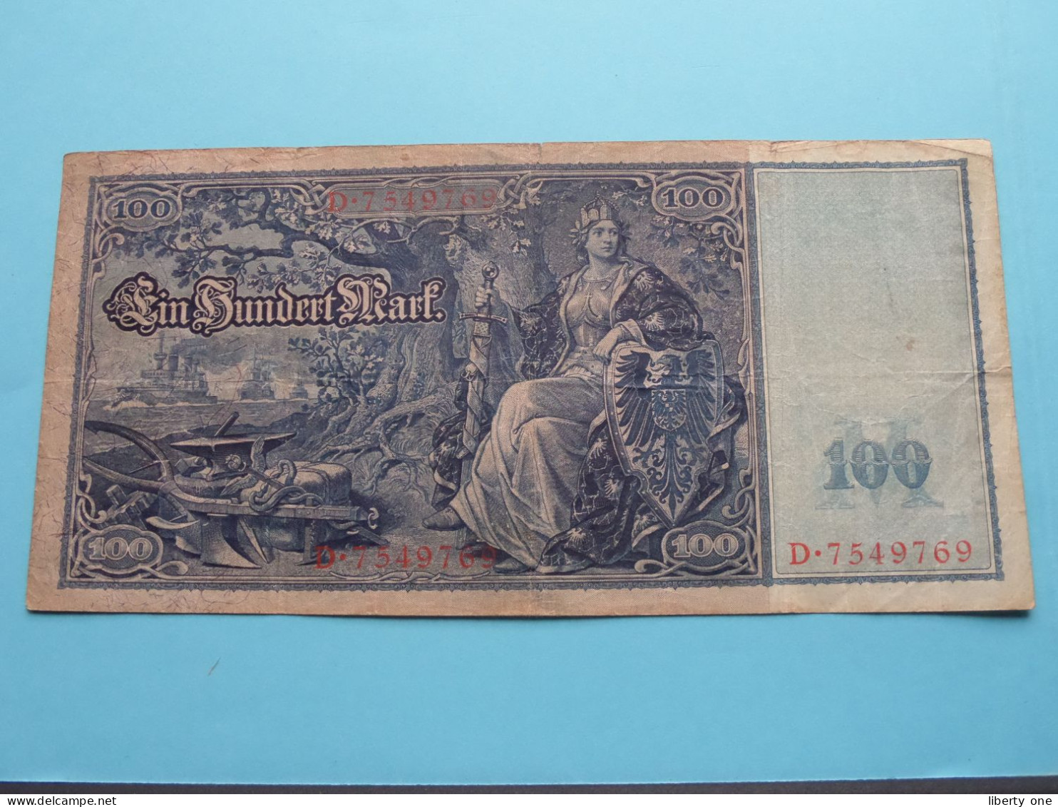 Reichsbanknote 100 Ein Hundert Mark D.7549769 - Berlin Den 21 April 1910 ( Zie / Voir Scans ) F ! - 100 Mark