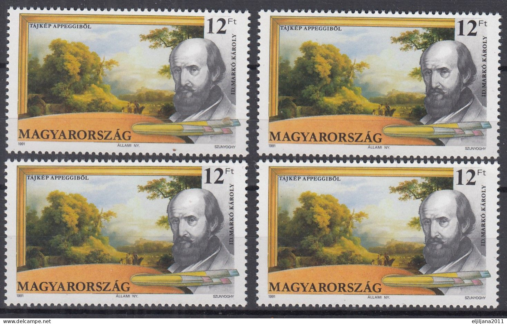 Hungary 1991 ⁕ Karoly Marko (1791-1860), Painter Mi.4148 ⁕ 4v MNH - Neufs