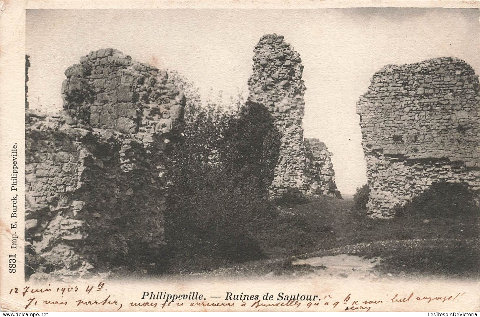 BELGIQUE - Philippeville - Vue Sur Les Ruines De Sautour - Ruines De Sautour - Carte Postale Ancienne - Philippeville