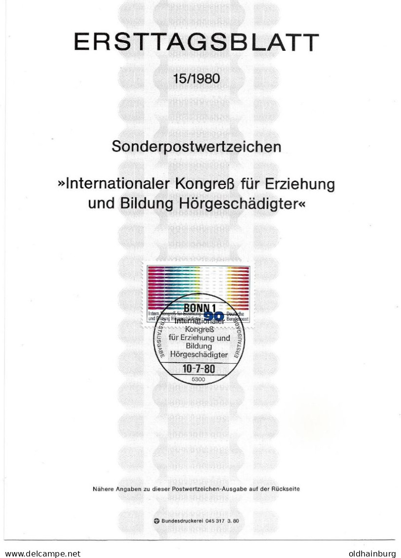 2039d: BRD- ETB 1980, Erziehung Und Bildung Hörgeschädigter - Handicap