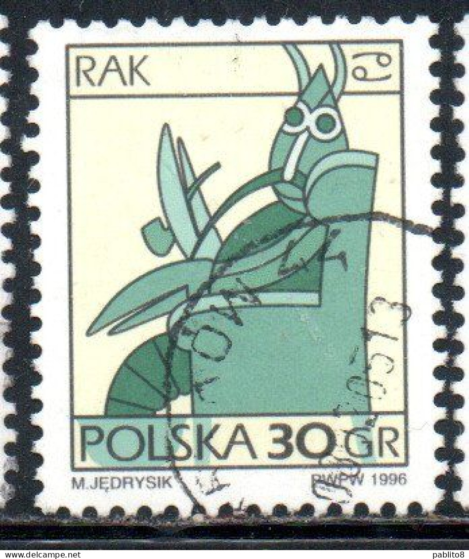 POLONIA POLAND POLSKA 1996 SIGNS OF THE ZODIAC CANCER 30g USED USATO OBLITERE' - Usati