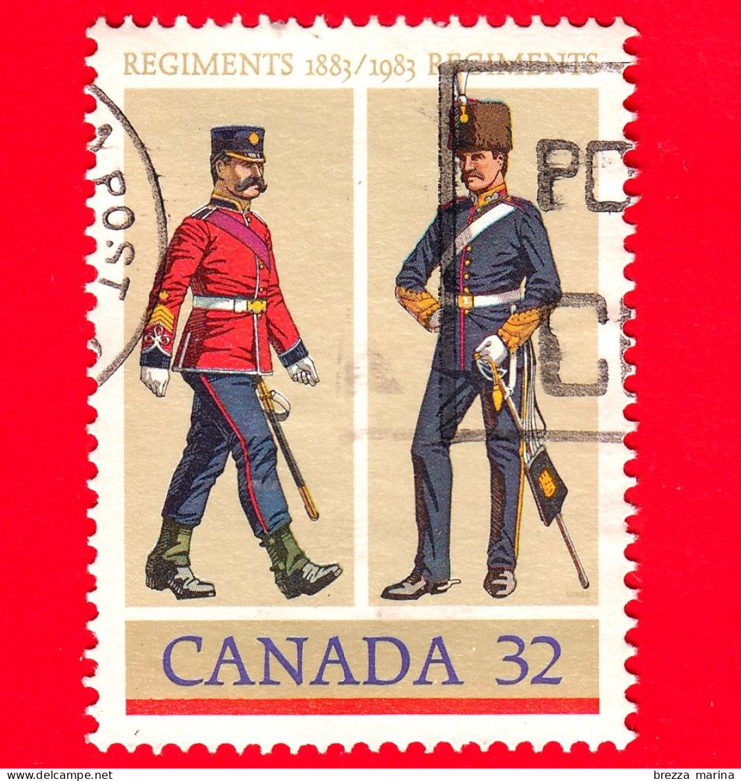 CANADA - Usato - 1983 - Uniformi - Esercito - I Reggimenti Royal Canadian E British Columbia - 32 - Oblitérés