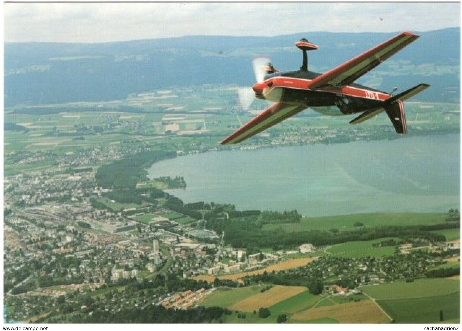 Gf. YVERDON-LES-BAINS. Jean-Pierre Besson Aux Commandes De Son Extra 300 (1990) - Yverdon-les-Bains 