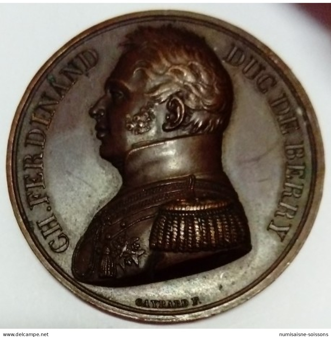 MEDAILLE - DUC DE BERRY - Monarquía / Nobleza