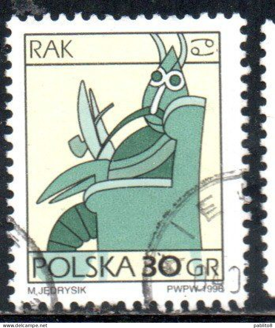 POLONIA POLAND POLSKA 1996 SIGNS OF THE ZODIAC CANCER 30g USED USATO OBLITERE' - Gebraucht