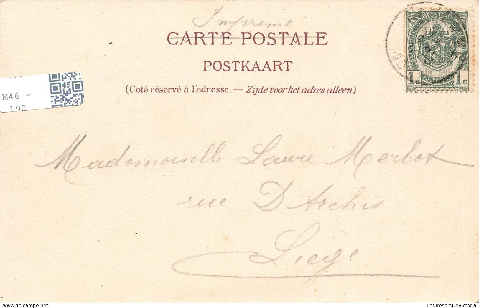 BELGIQUE - Waremme - Château De Berlioz - Entrée - Pavés - Dos Non Divisé - Carte Postale Ancienne - Borgworm