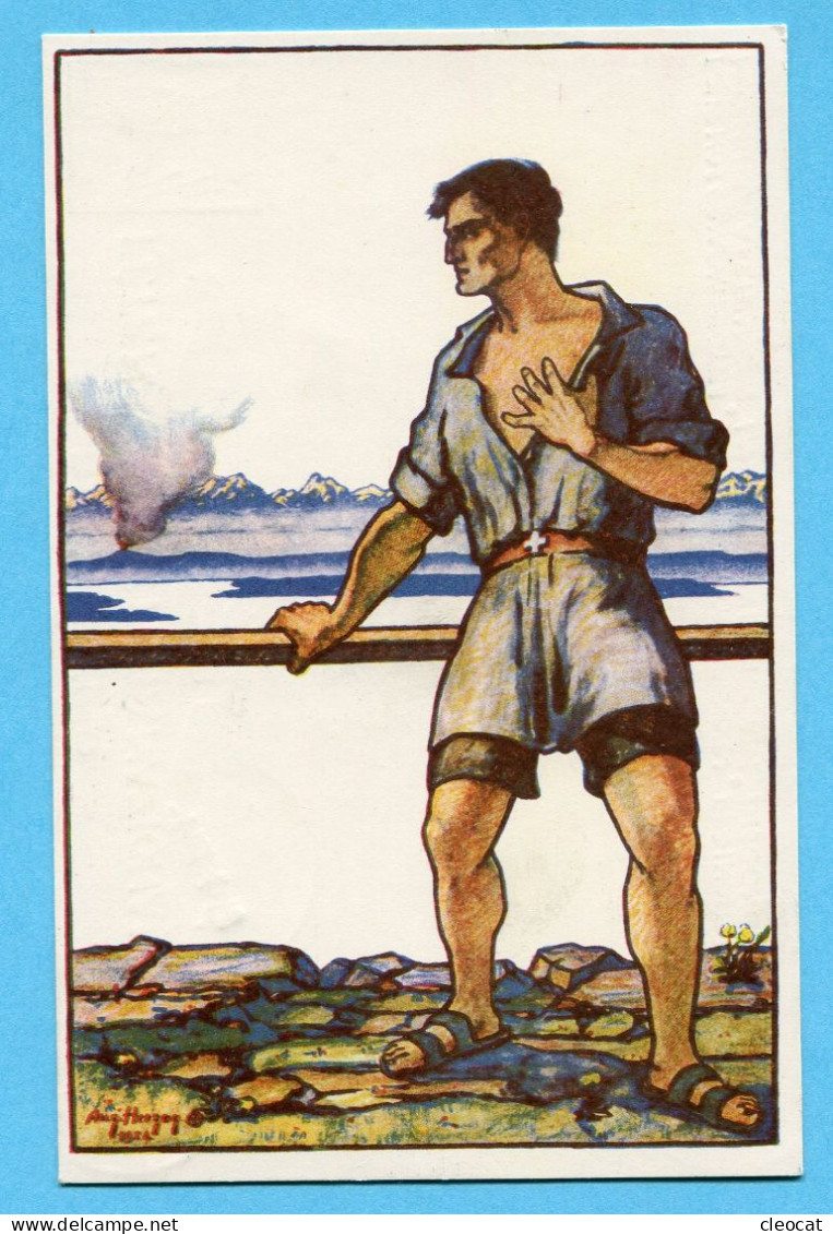 Bundesfeierkarte Nr. 40 - Auslandschweizer (Heimweh), Gestempelt Thun 1.VIII.24 - Storia Postale