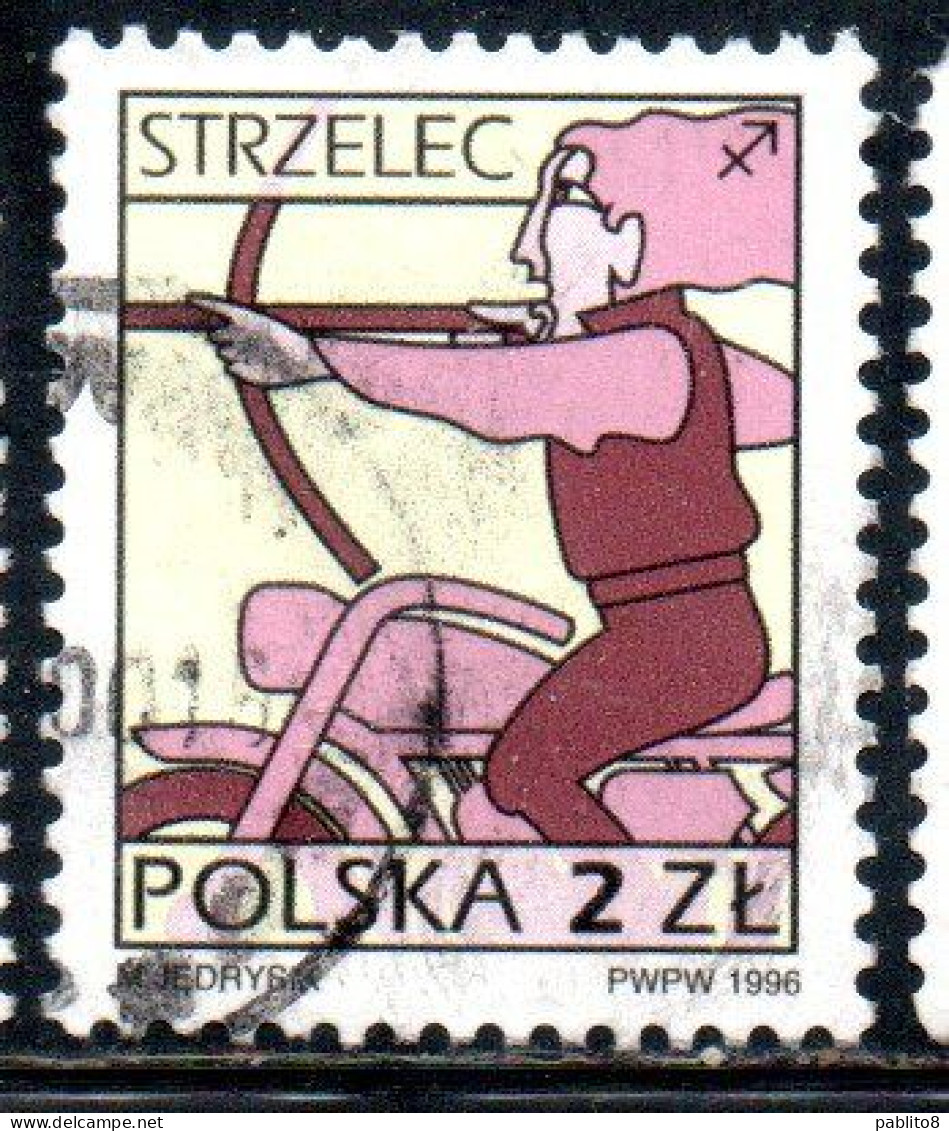 POLONIA POLAND POLSKA 1996 SIGNS OF THE ZODIAC SAGITTARIUS 2z USED USATO OBLITERE' - Oblitérés