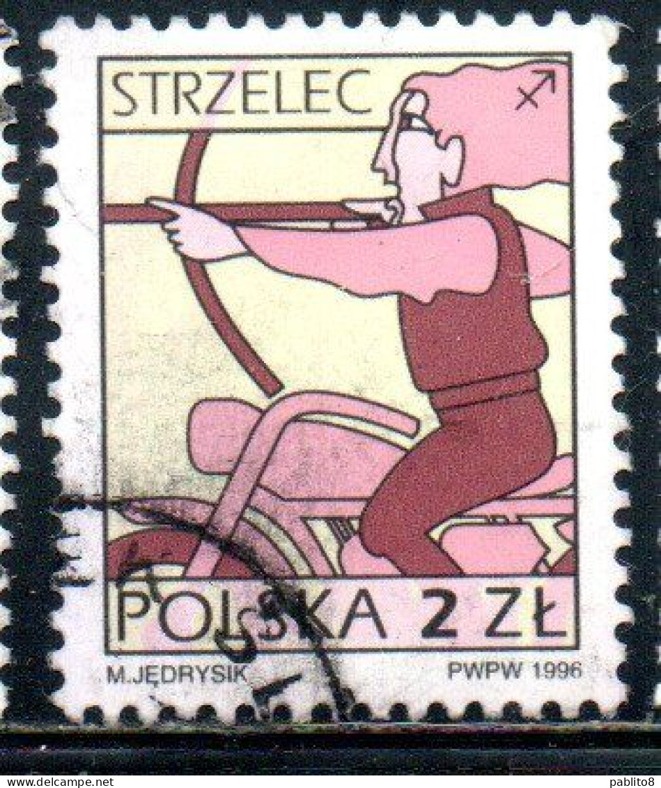 POLONIA POLAND POLSKA 1996 SIGNS OF THE ZODIAC SAGITTARIUS 2z USED USATO OBLITERE' - Gebruikt