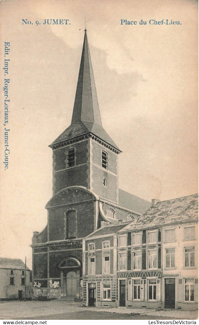 BELGIQUE - Jumet - Place Du Chef Lieu - Impr Roger Loriaux - Bâtiment - Eglise - Carte Postale Ancienne - Charleroi