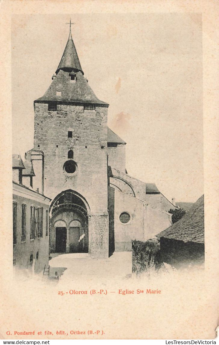 FRANCE - Oloron (B P) - Vue Générale à L'extérieur De L'église Ste Marie - Carte Postale Ancienne - Oloron Sainte Marie