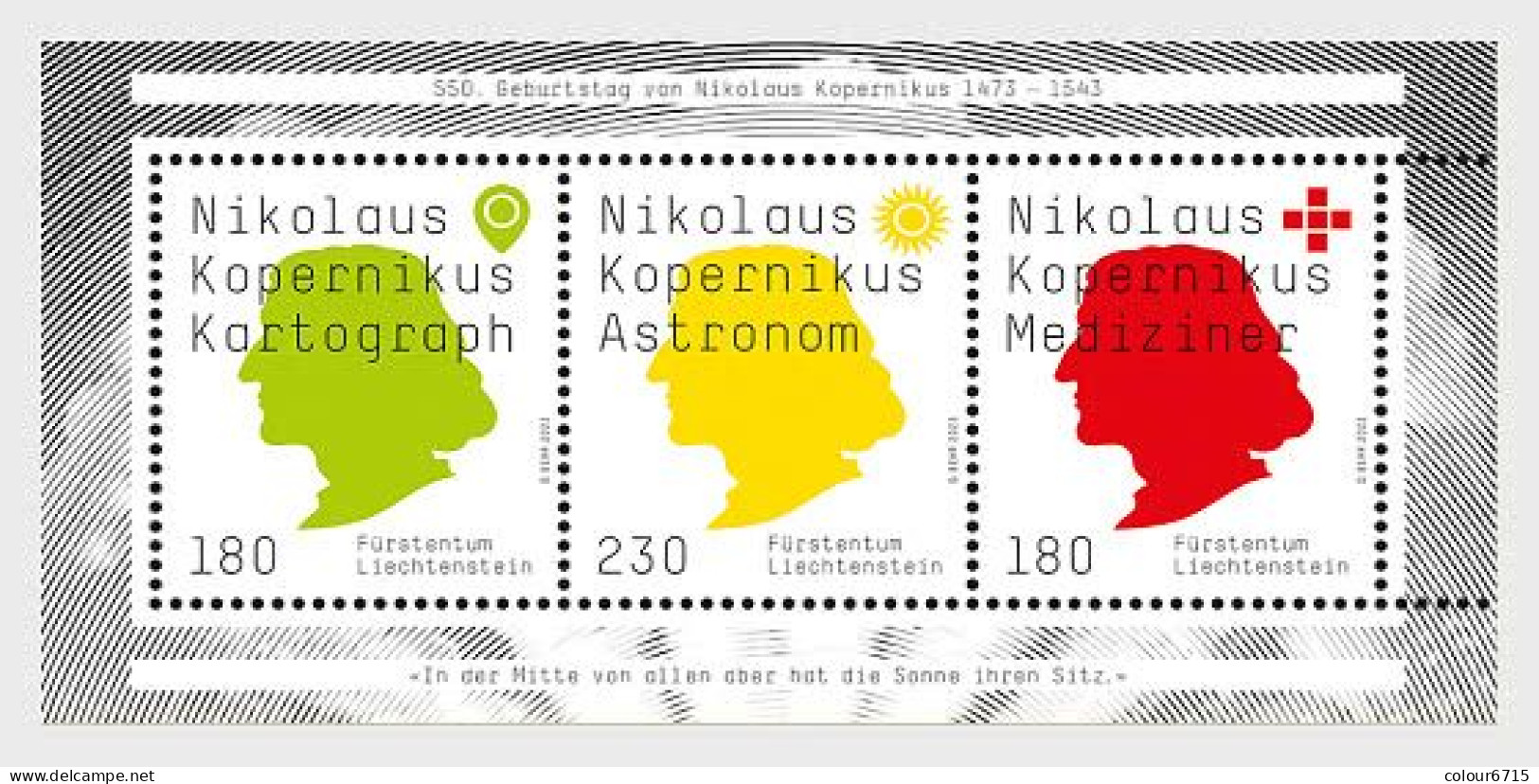 Liechtenstein 2023 The 550th Birthday Of Nicolaus Copernicus Stamp MS/Block MNH - Unused Stamps