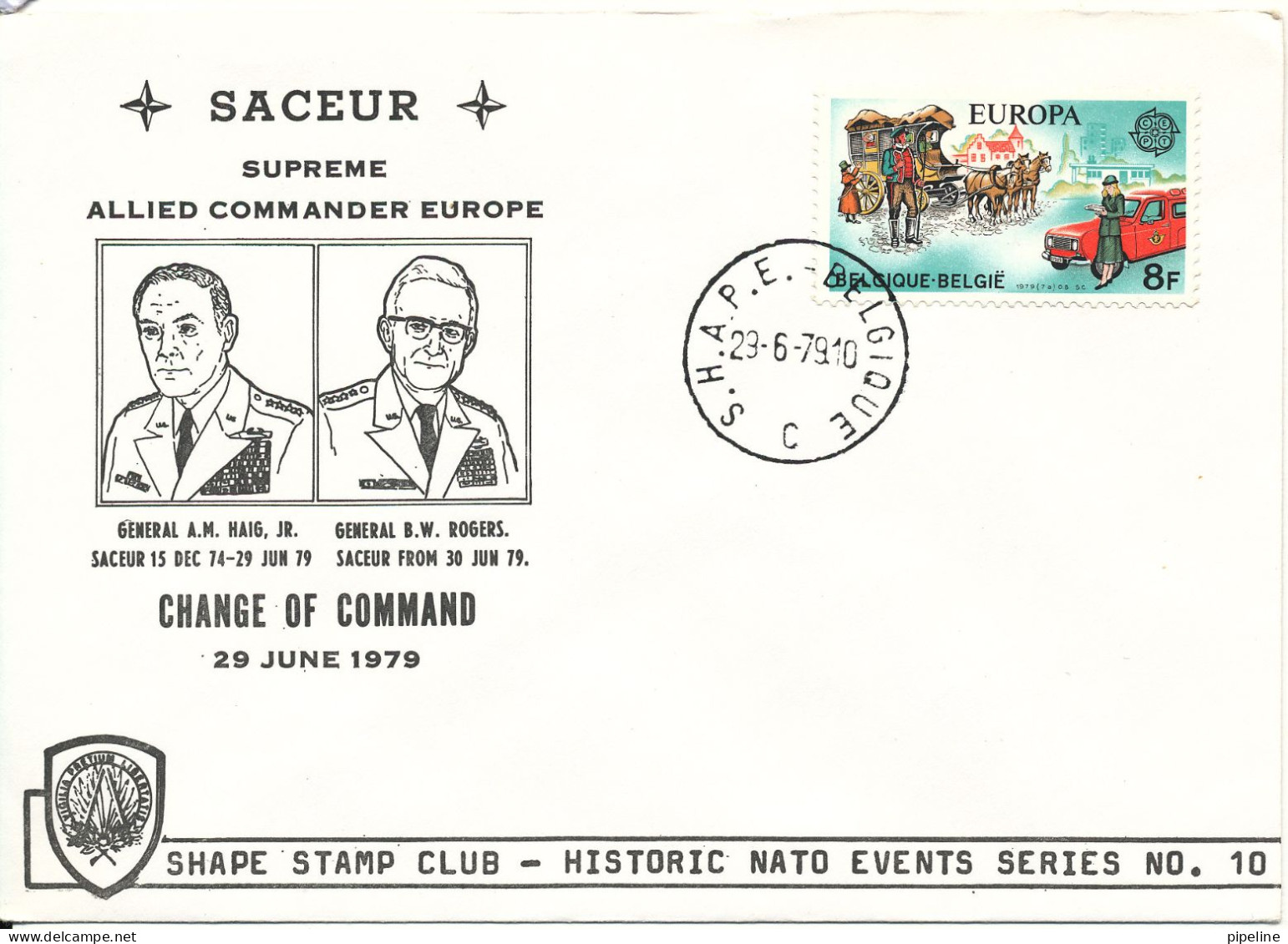 Belgium Cover S.H.A.P.E. 29-6-1979 NATO Change Of Command With Cachet - Covers & Documents