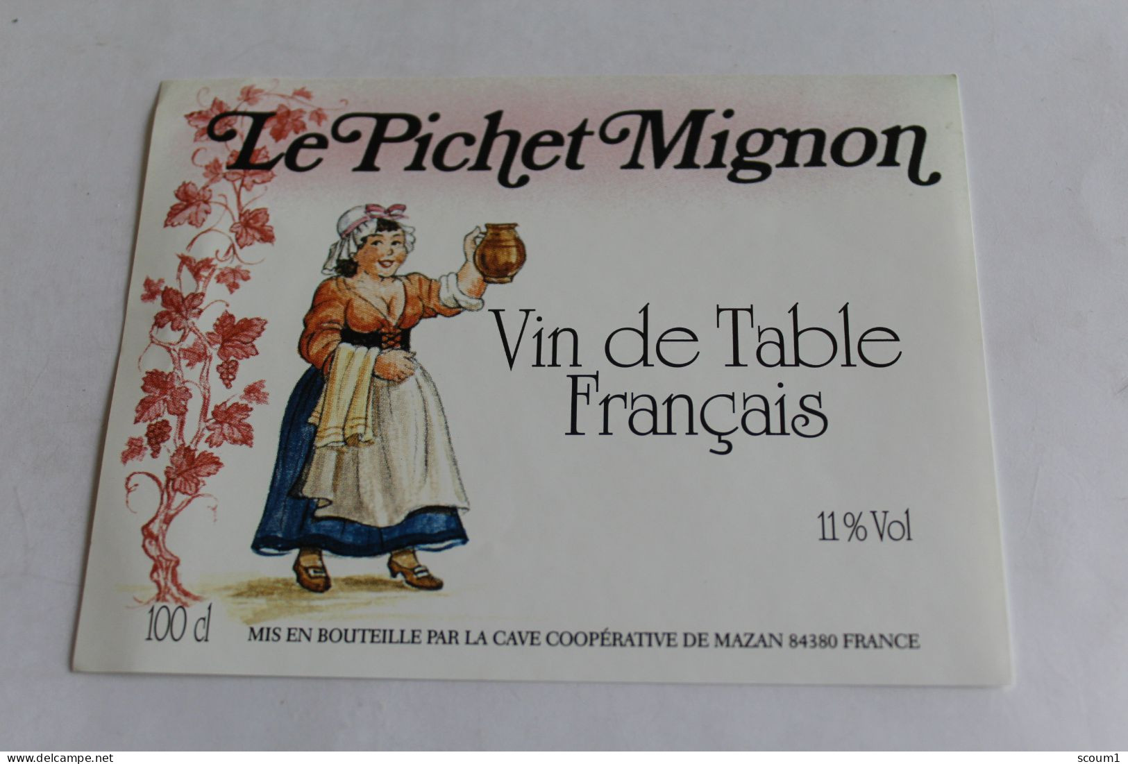 Etiquette Neuve   Le Pichet Mignon Vin De Table Francais Cave Cooperative De Mazan 84 - Andere & Zonder Classificatie