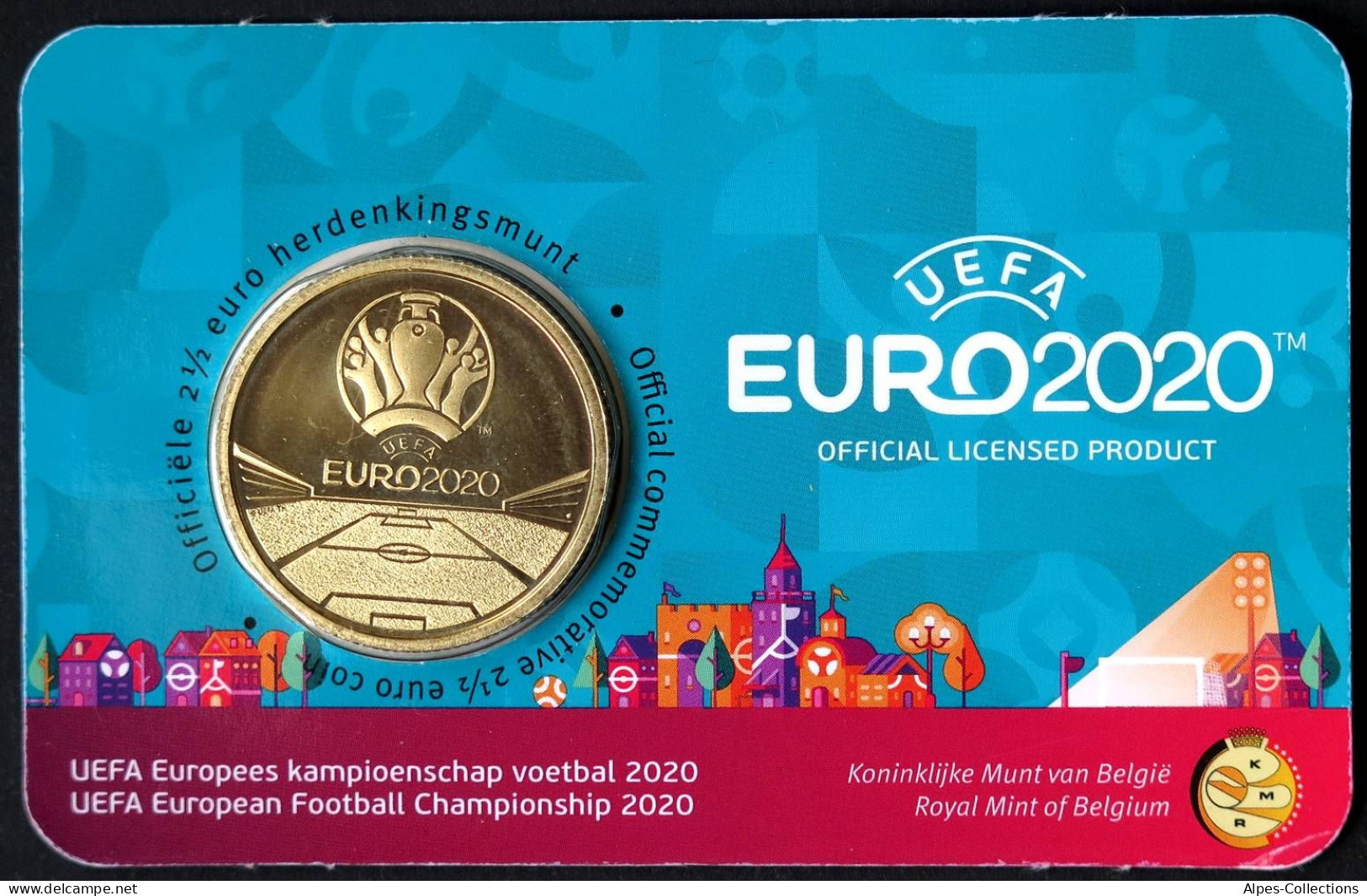 BEX00221.1 - COINCARD BELGIQUE - 2021 - 2,5 Euros Championnat UEFA Football - N - Bélgica