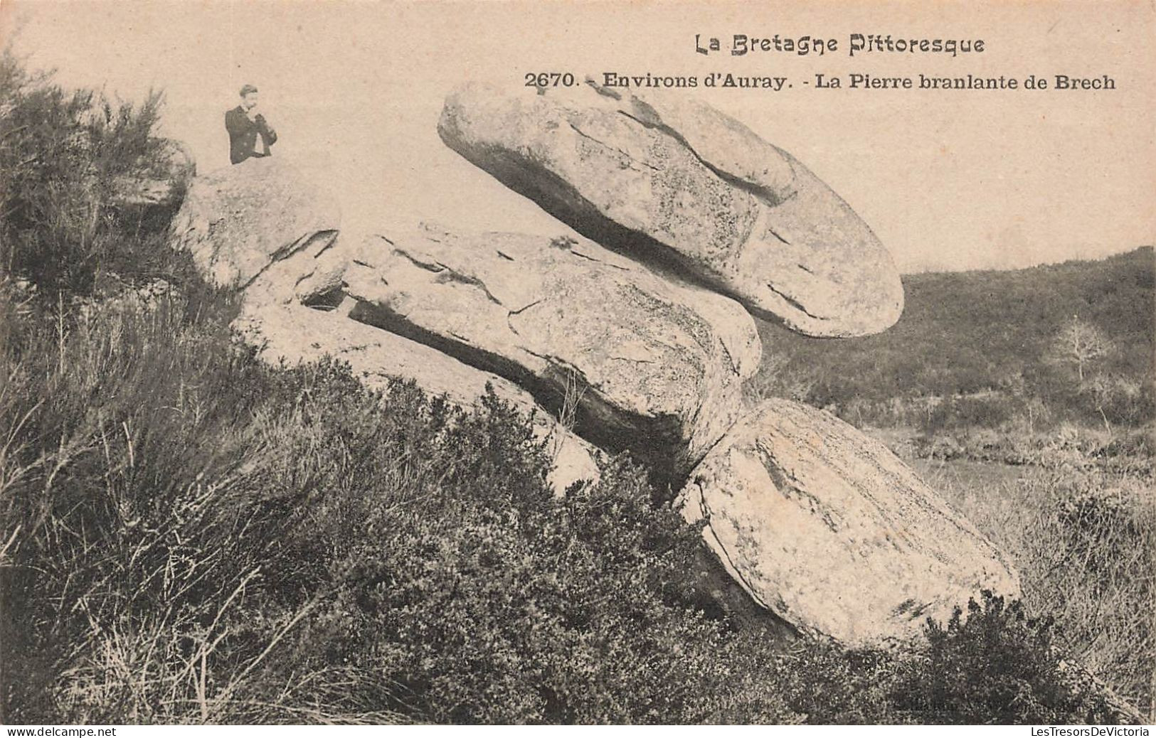 FRANCE - La Bretagne Pittoresque - Environ D'Auray - La Pierre Branlante De Brech - Carte Postale Ancienne - Auray