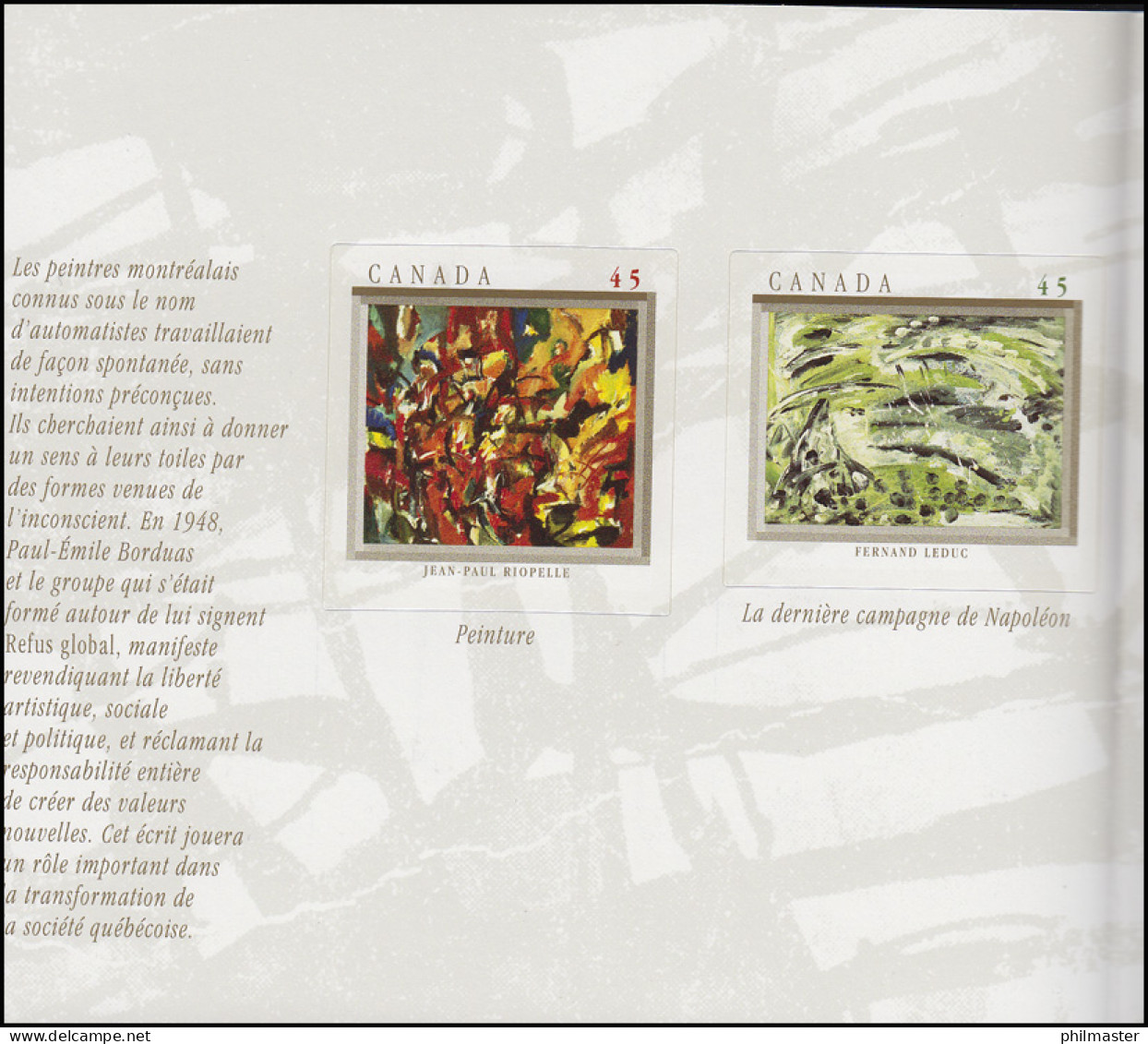 Kanada: Klappkarte The Automatistes - Impressionismus Entwürfe Montrealer Maler  - Impresionismo