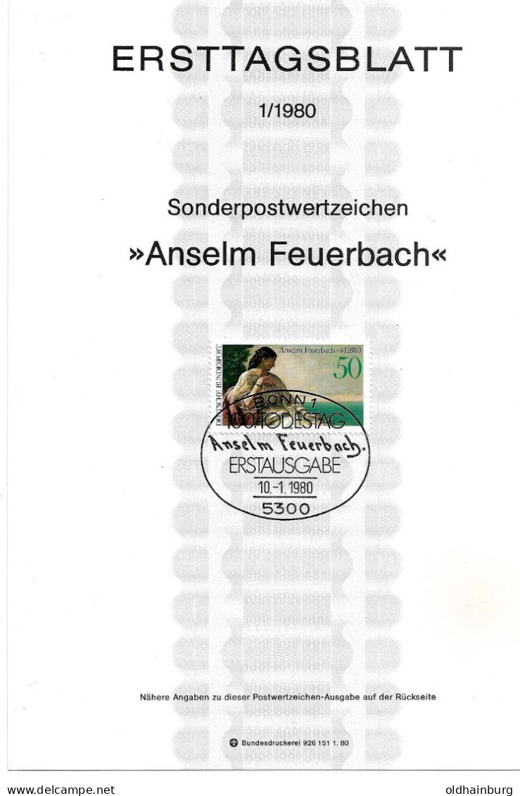 2039r: BRD- ETB 1980, Gemälde Anselm Feuerbach "Iphigenie, Tochter Des Königs Agamemnon" - Mitologia